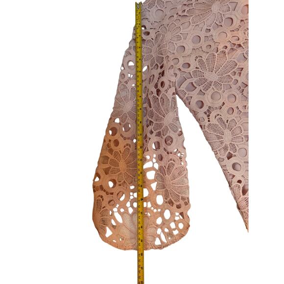 Nanette Lepore Women's size 2 Pink Dress Eyelet Lace Embroidered Lined Cocktail - Picture 7 of 14